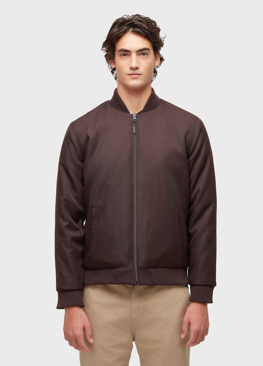JAQUETA BOMBER DOUBLE PLAIN CASTANHO/CAQUI