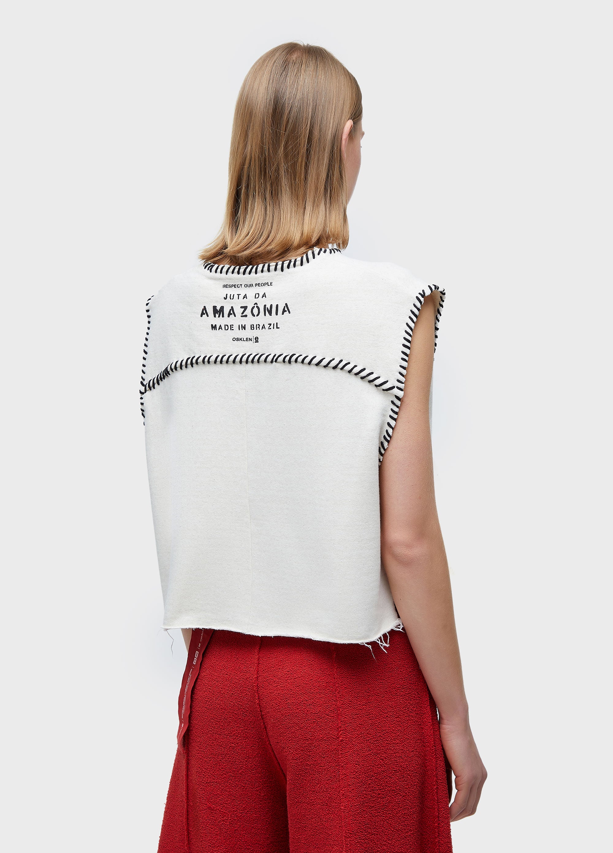 SLEEVELESS MOLETOM JUTA PESPONTOS NATURAL