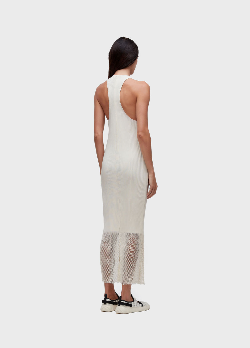 VESTIDO NADADOR PLISSE OFF-WHITE