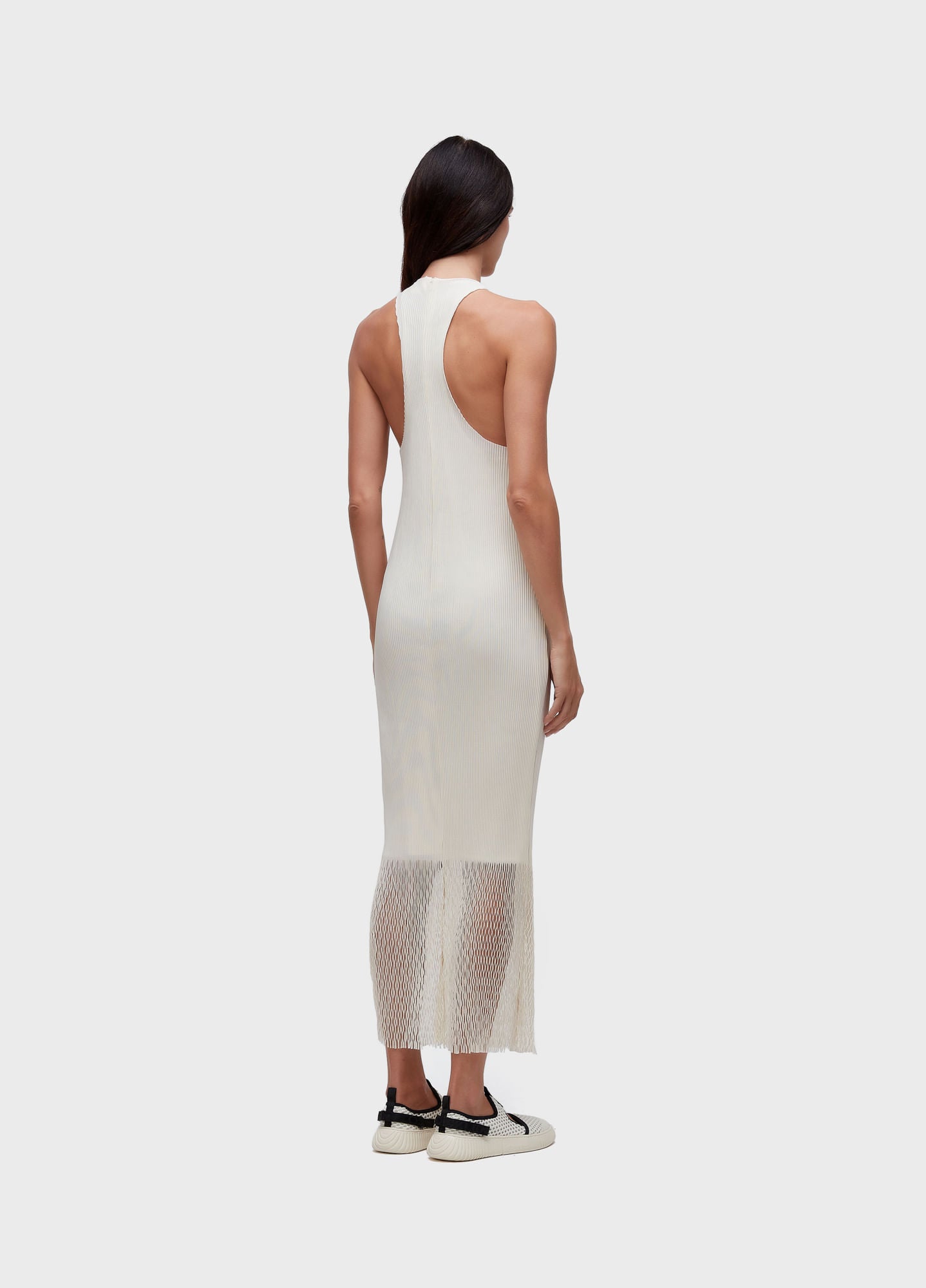 VESTIDO NADADOR PLISSE OFF-WHITE