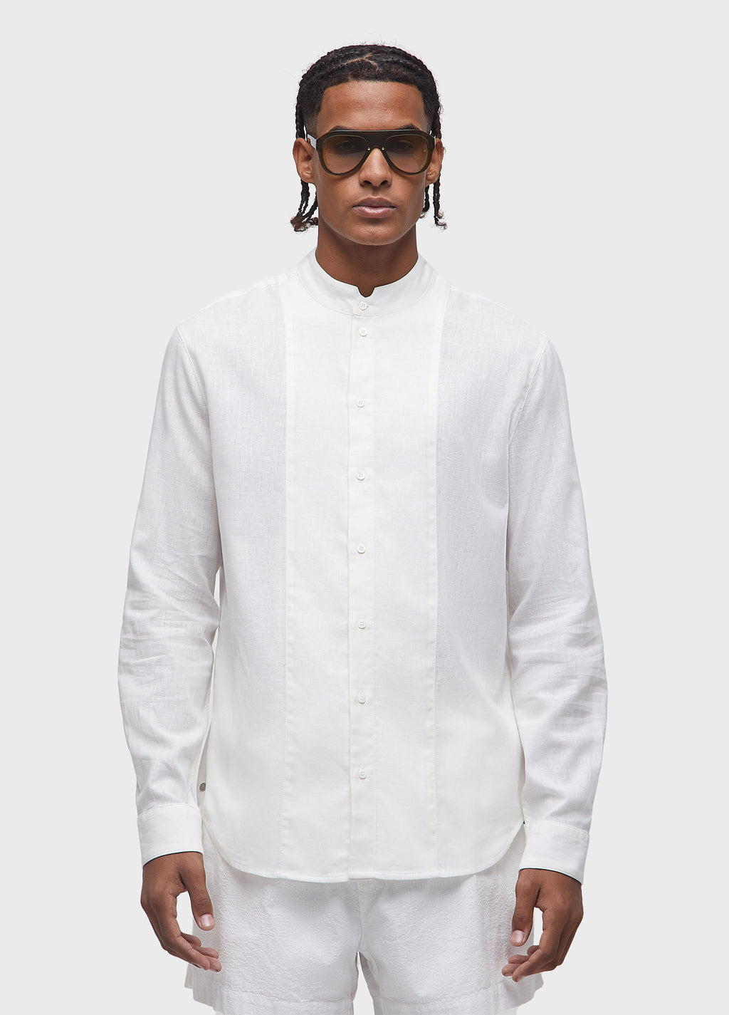 CAMISA SMOKING COTTON ML OFF-WHITE