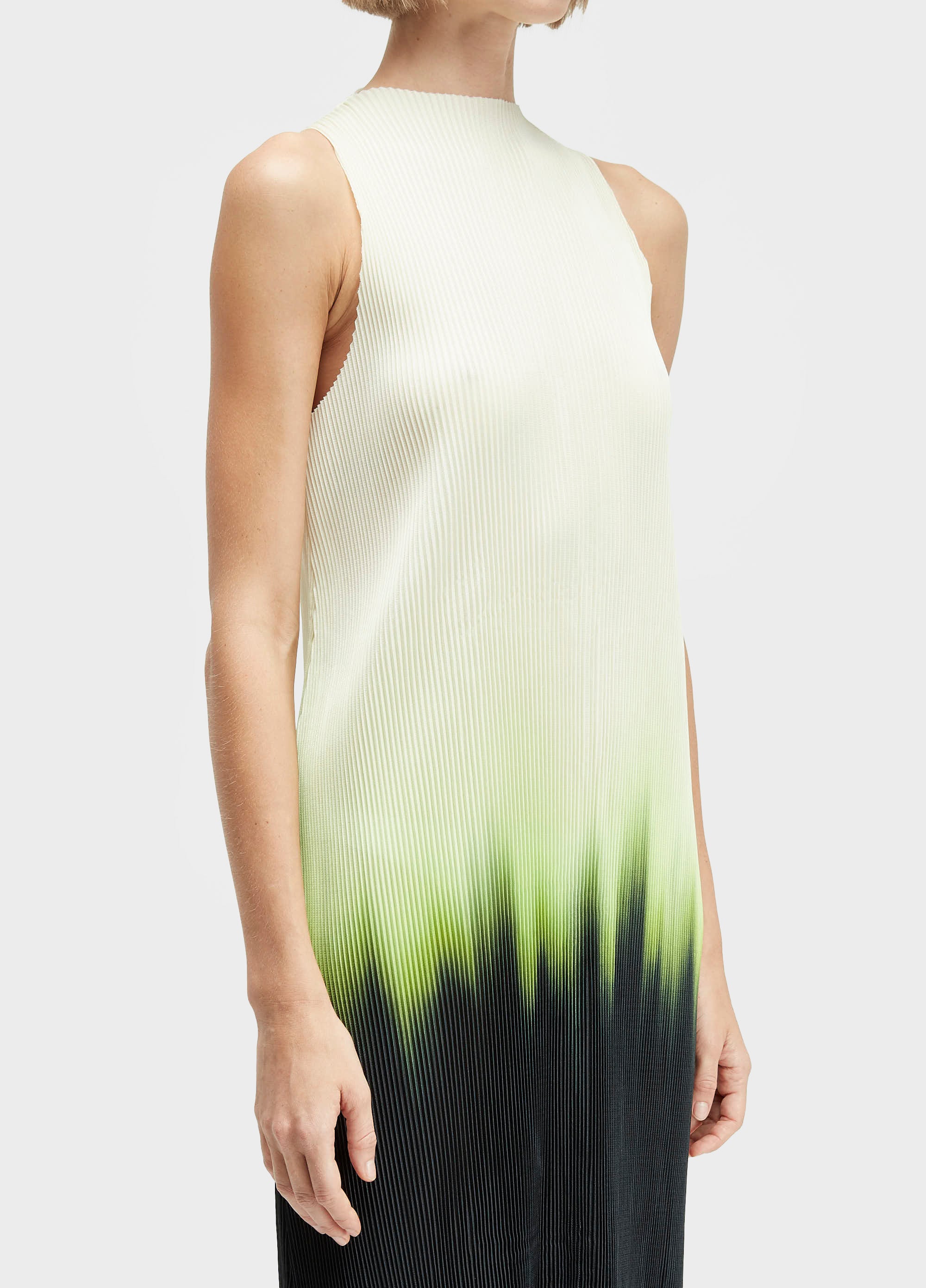 VESTIDO PLISSE BLURRED NEON