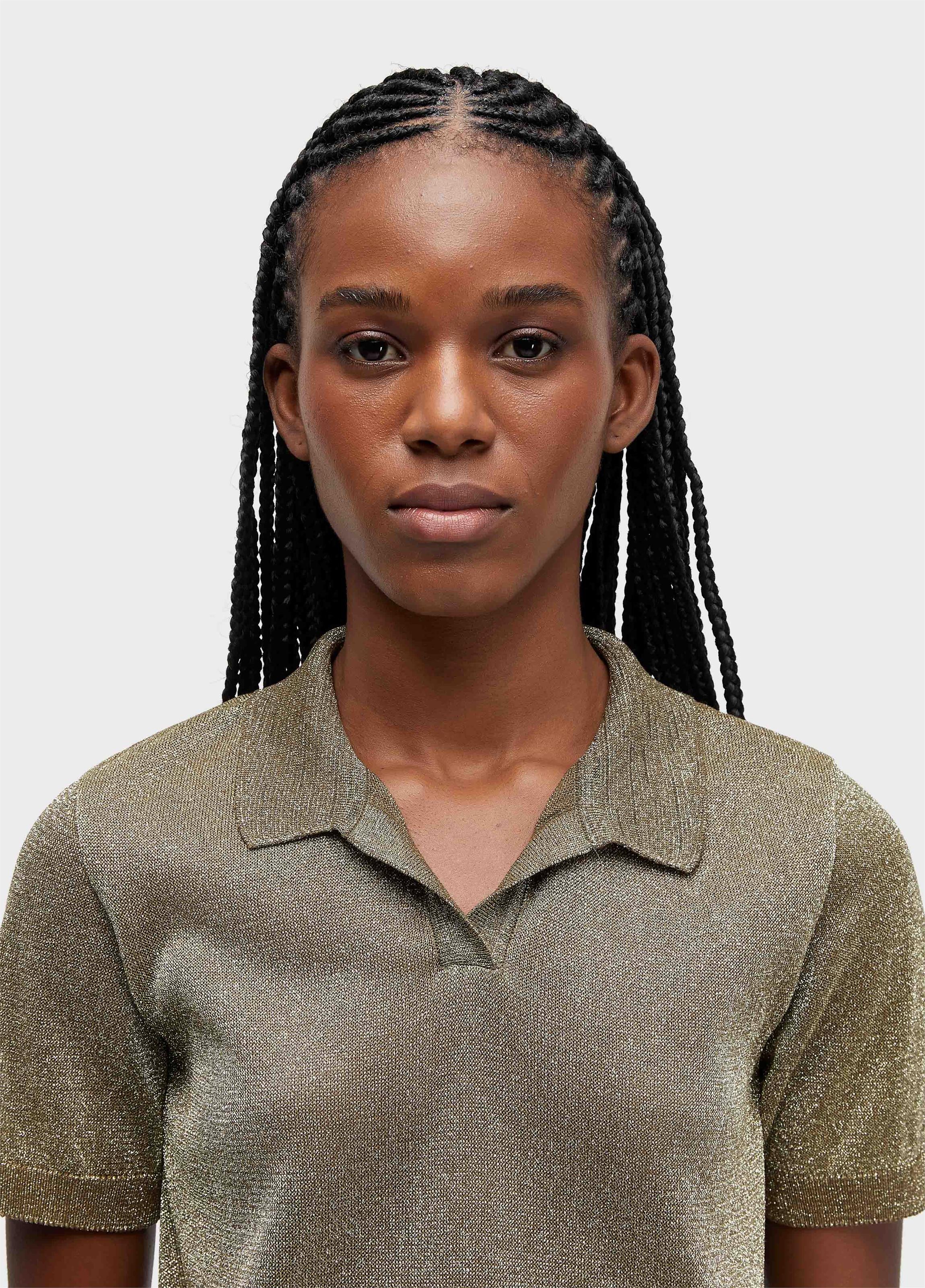 BLUSA POLO TRICOT DOURADO