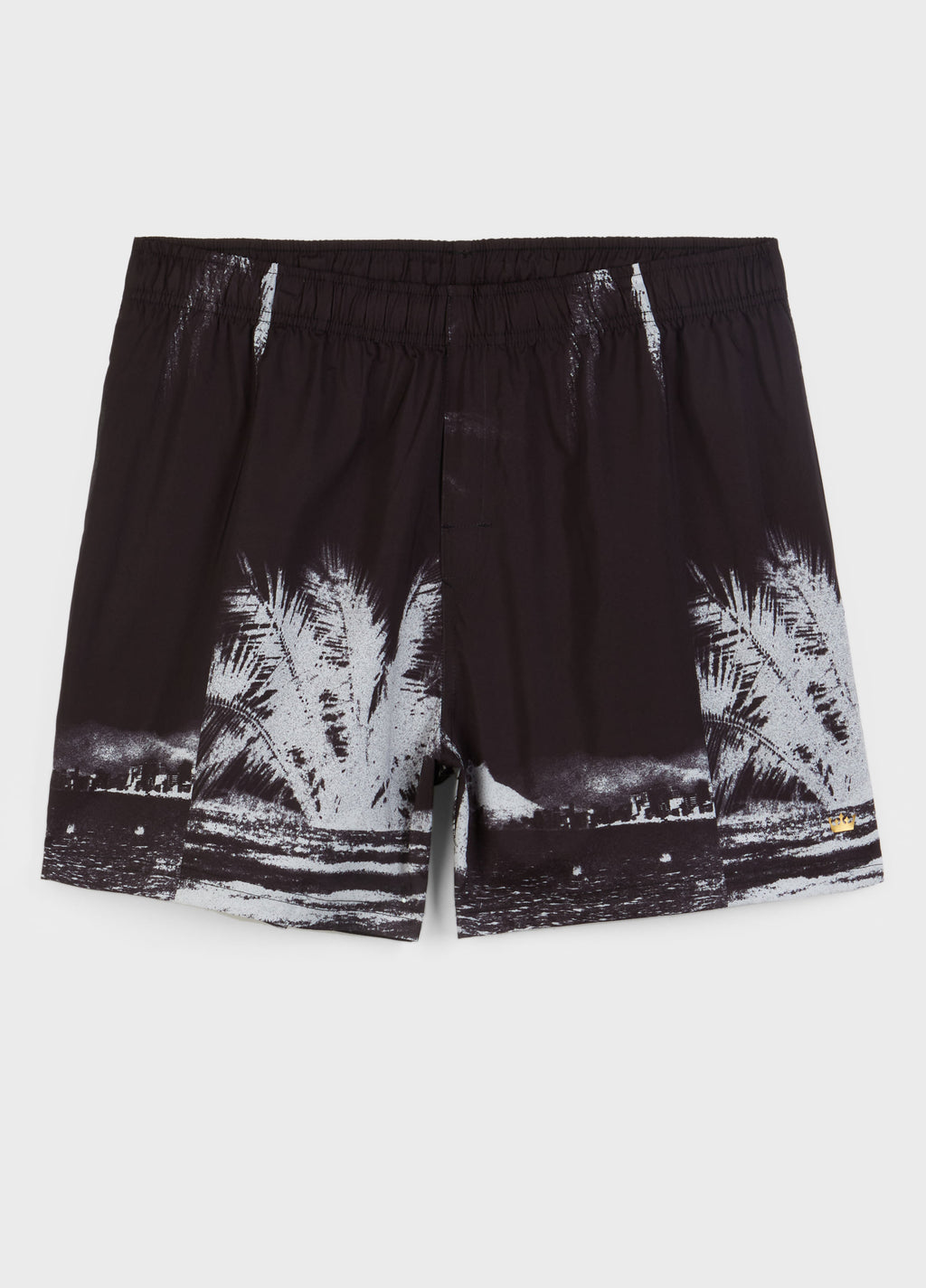 BEACH SHORT AQUAONE PARADISE PRETO/OFF-WHITE