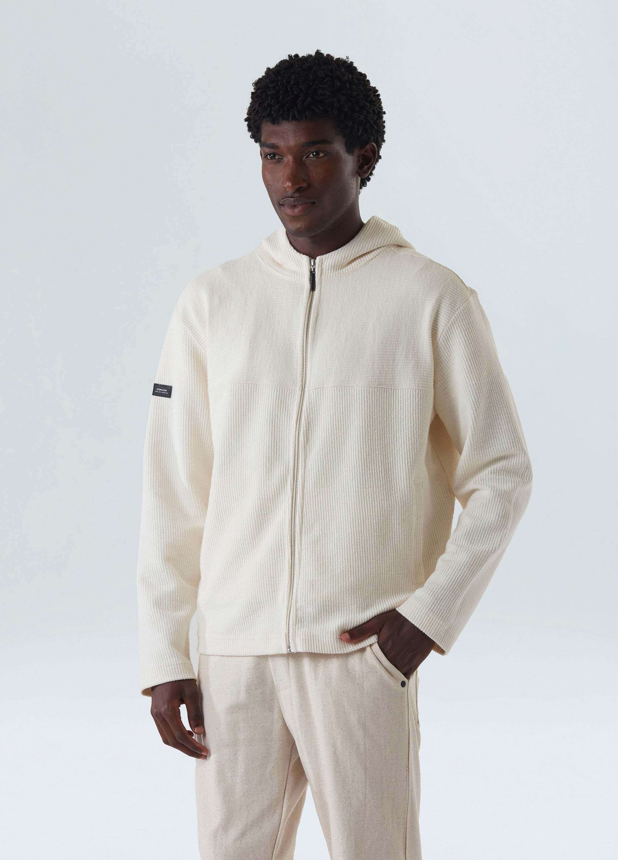 CASACO HOODIE SOFT FUZZ OFF-WHITE