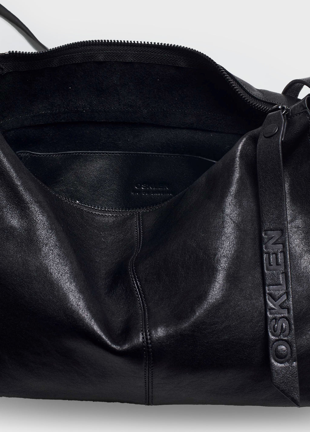 LARGE LEATHER CROSSBODY E-BASICS BAG