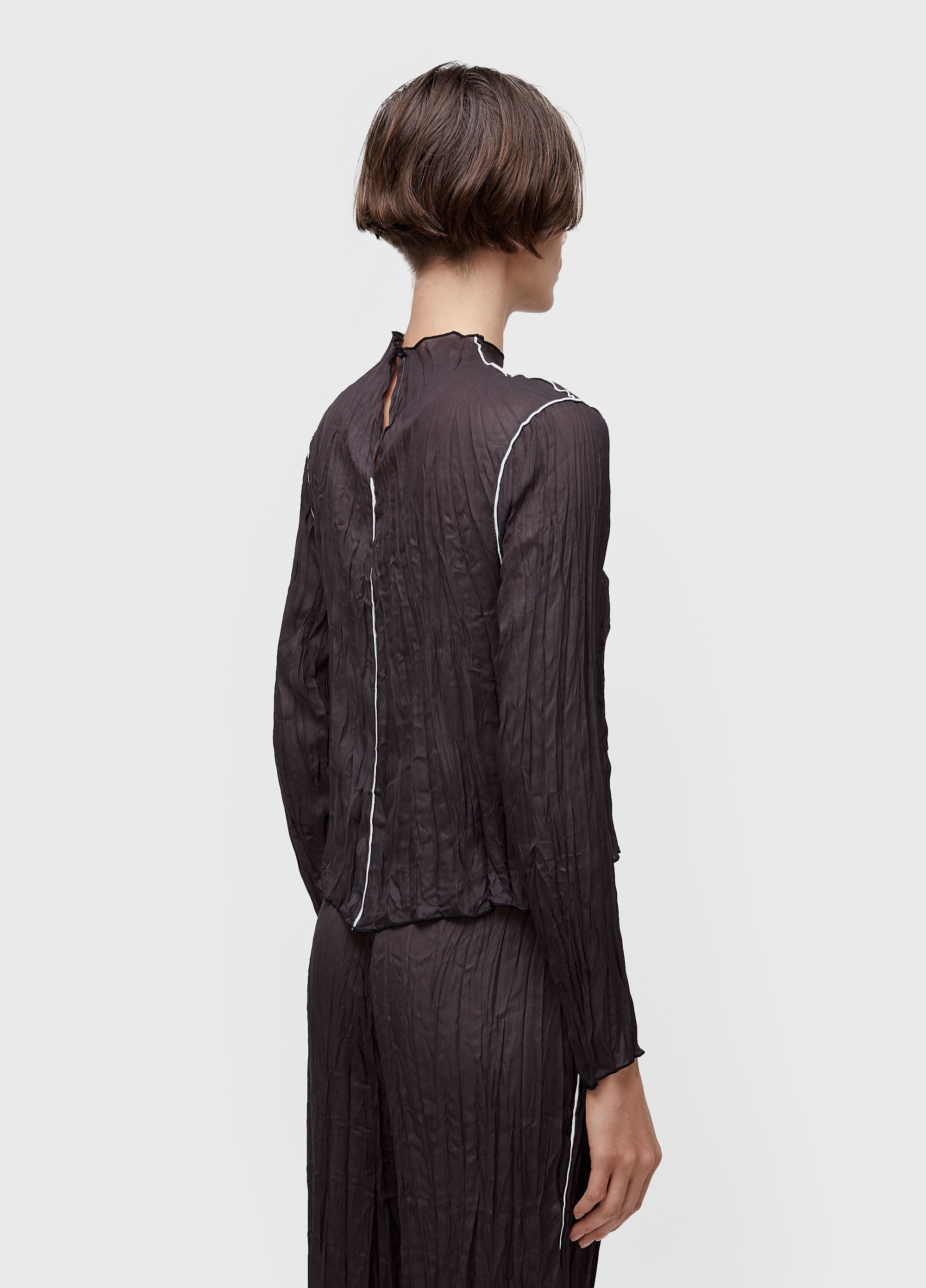 BLUSA ML WRINKLE SATIN DOUBLE FACE