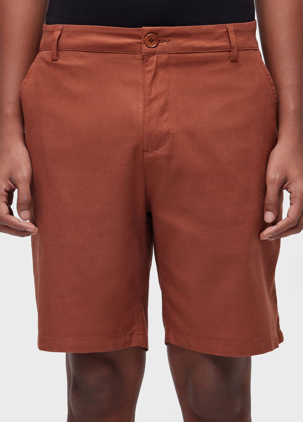 BERMUDA ALFAIATARIA BASIC LINEN MARROM