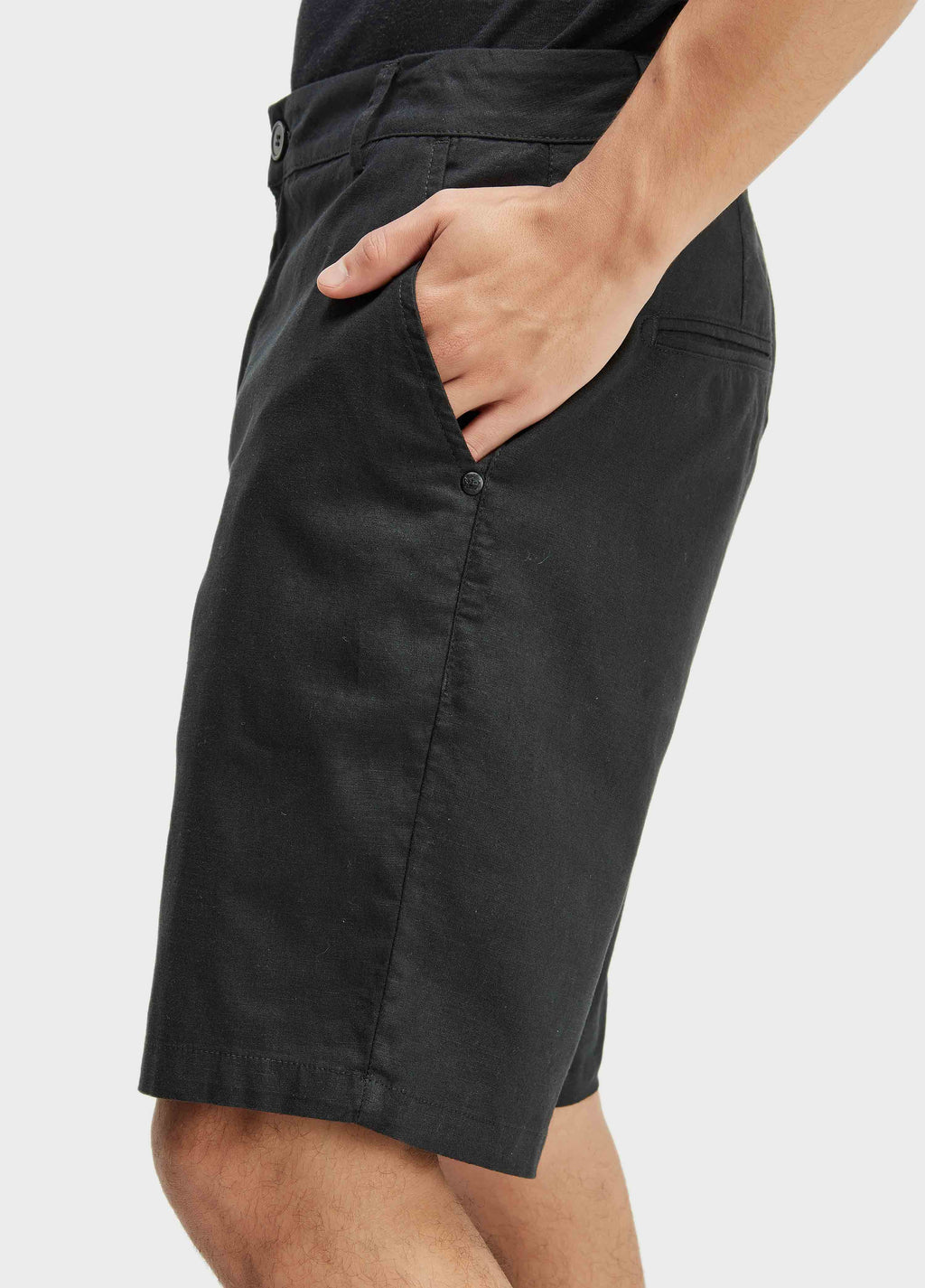 BERMUDA ALFAIATARIA BASIC LINEN PRETO