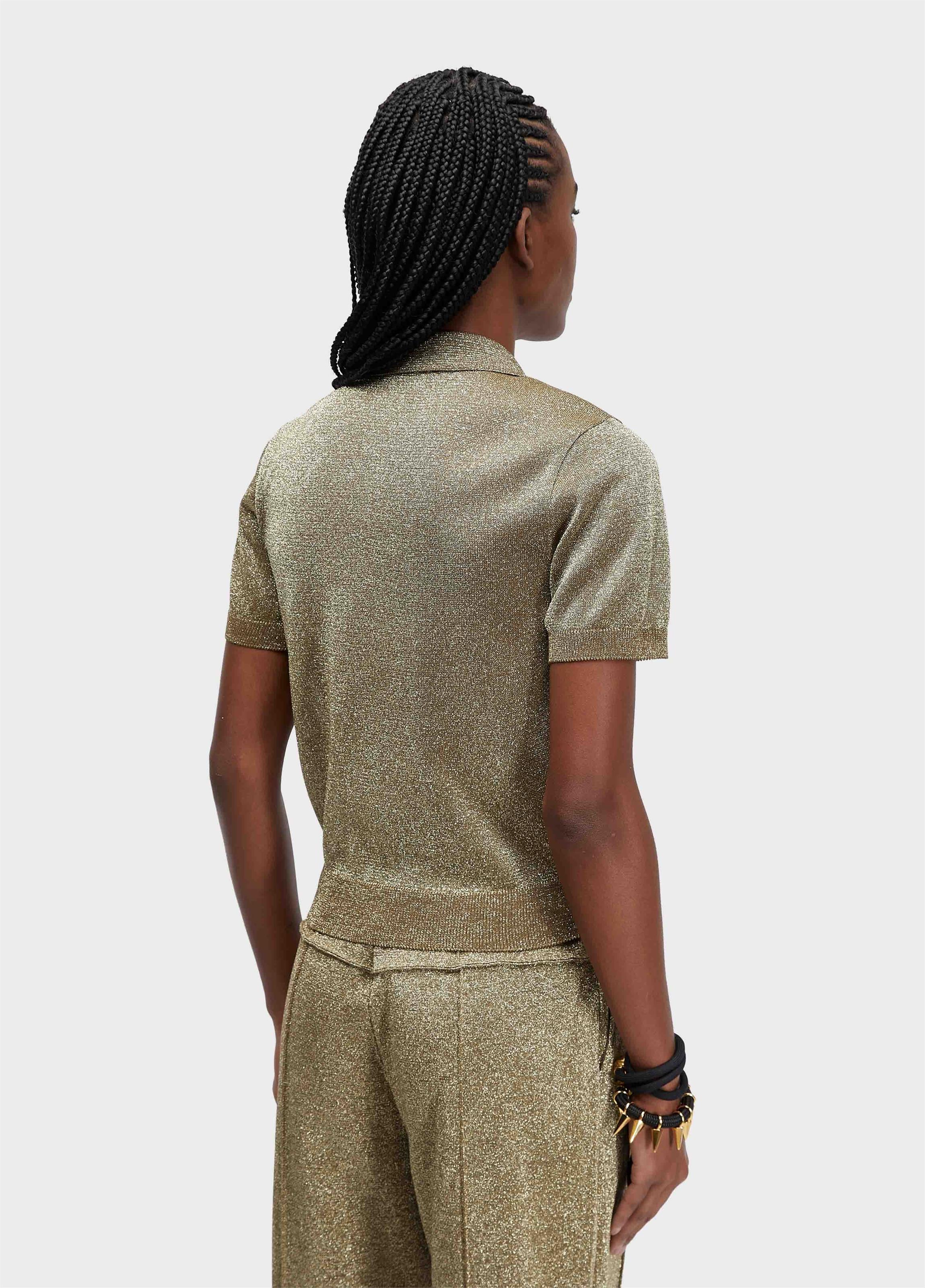 BLUSA POLO TRICOT DOURADO