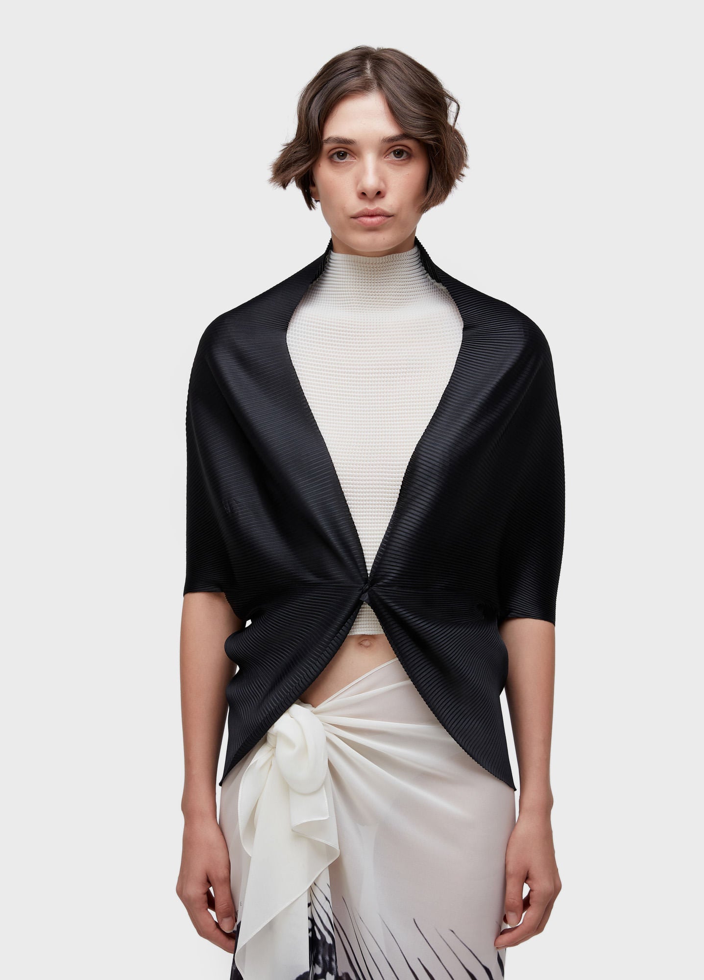 PONCHO PLISSE PRETO