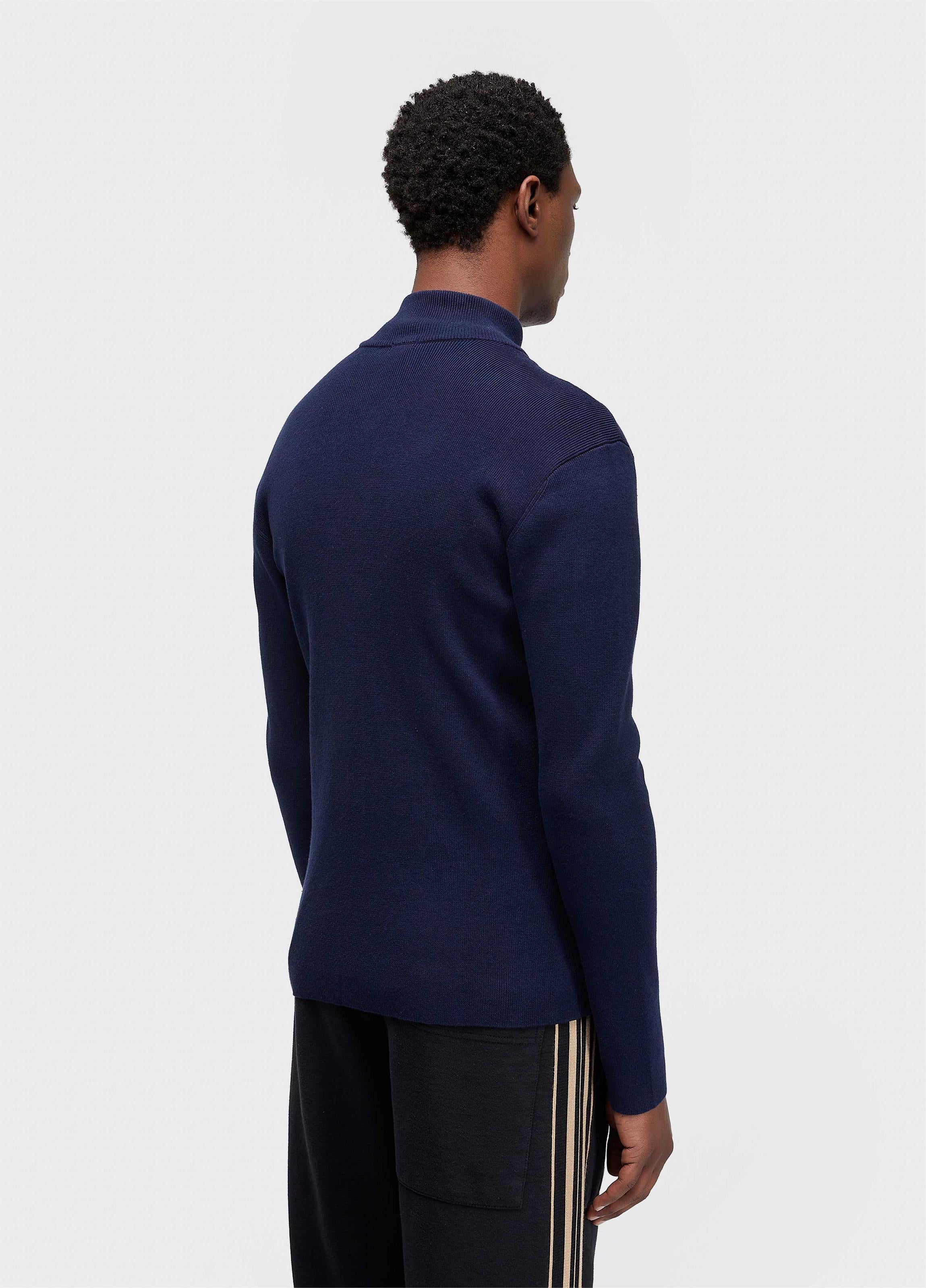 SWEATER TRICOT ZIPPED COTTON