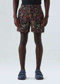 BERMUDA CARGO JACQUARD ORIGEM PRETO/VERMELHO