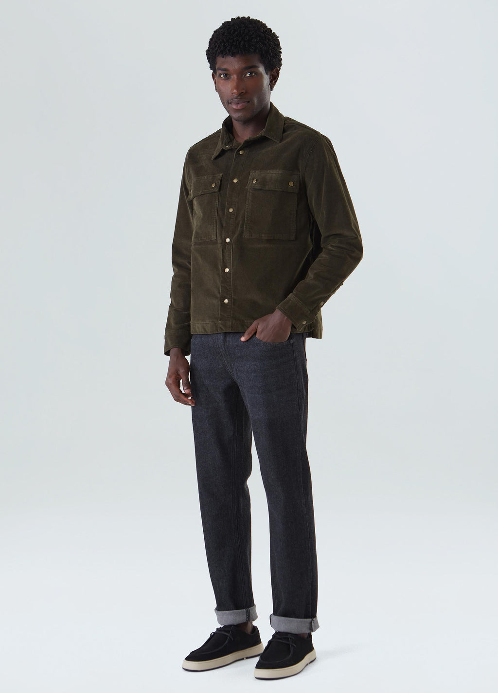 OVERSHIRT CORDUROY BOXED THIN ML FOREST