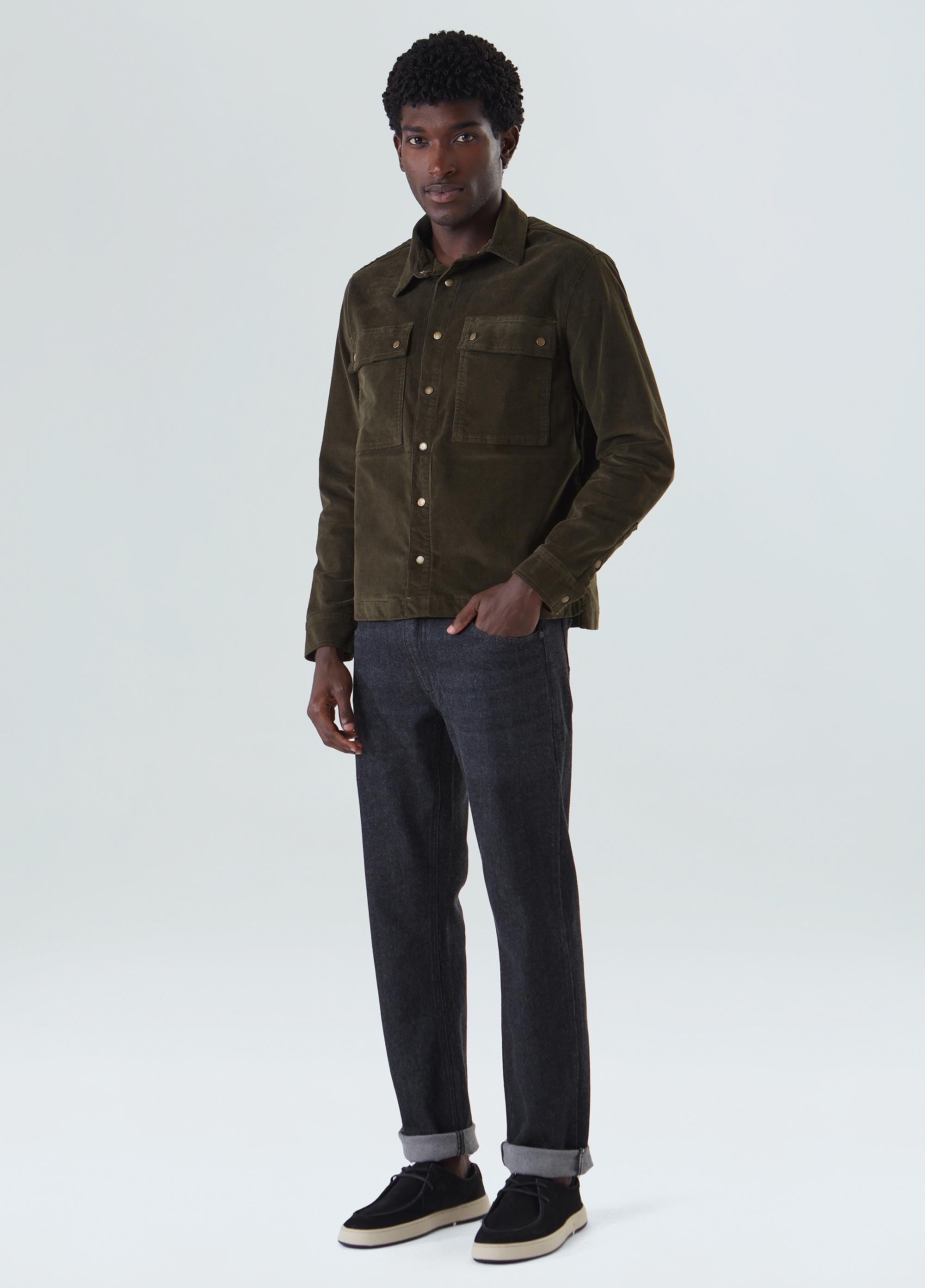 OVERSHIRT CORDUROY BOXED THIN ML FOREST